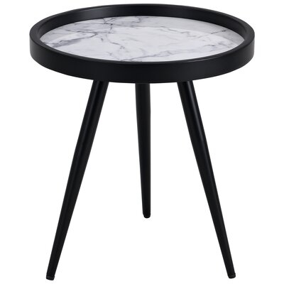 Wrought Studio™ & Co. Black Rewis Marbleized End Table - Image 0