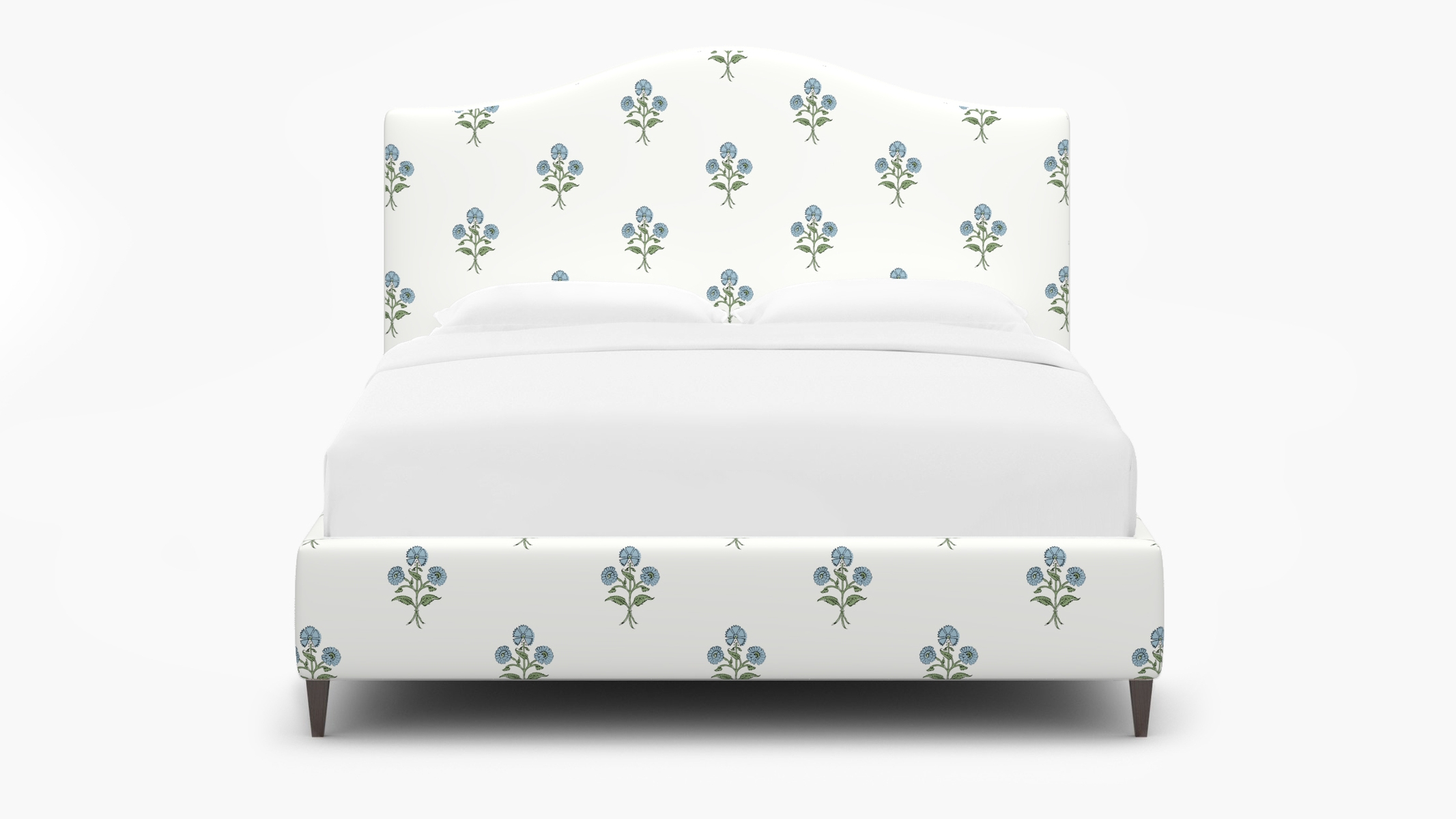 Camelback Bed, Blue Delphine, Espresso Square Tapered Leg, Full - Image 0