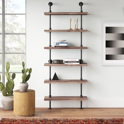 Carl Iron Pipe Wall Mount Ladder Bookcase - Image 0
