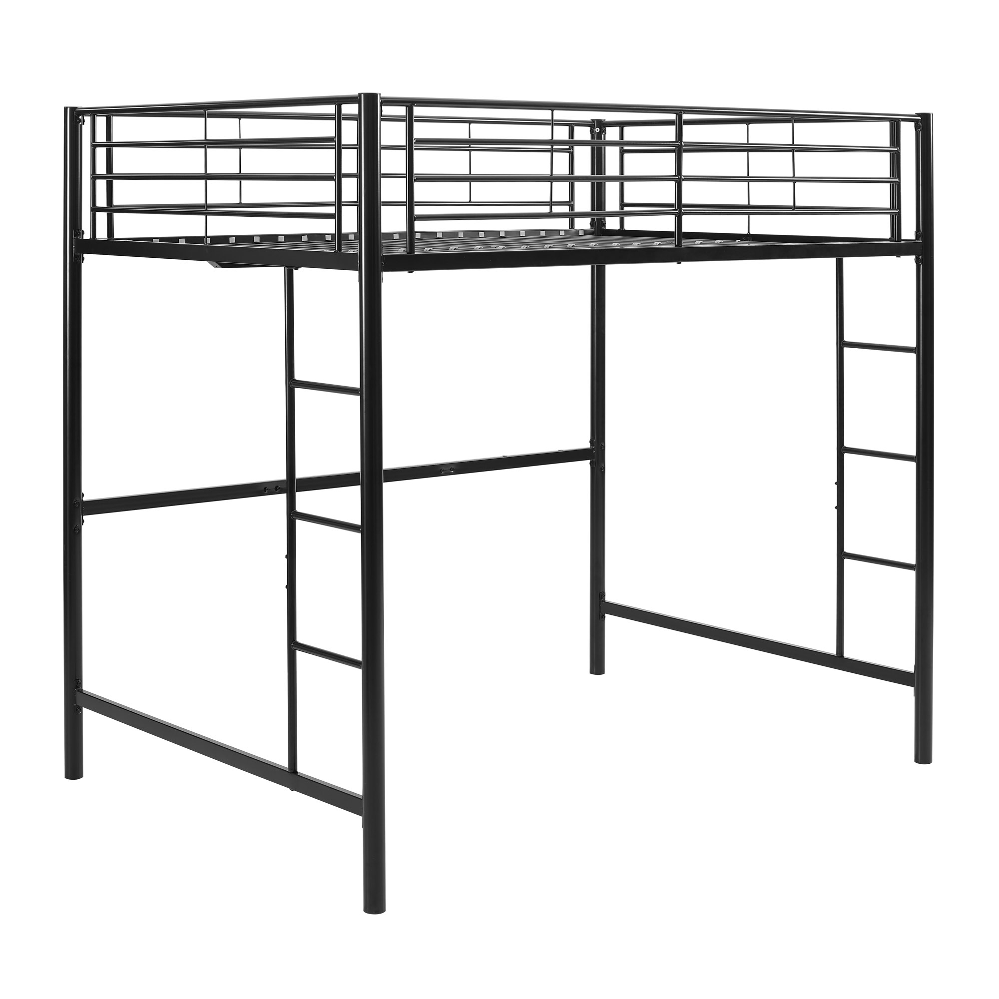 Premium Metal Full Size Loft Bed - Black - Image 6
