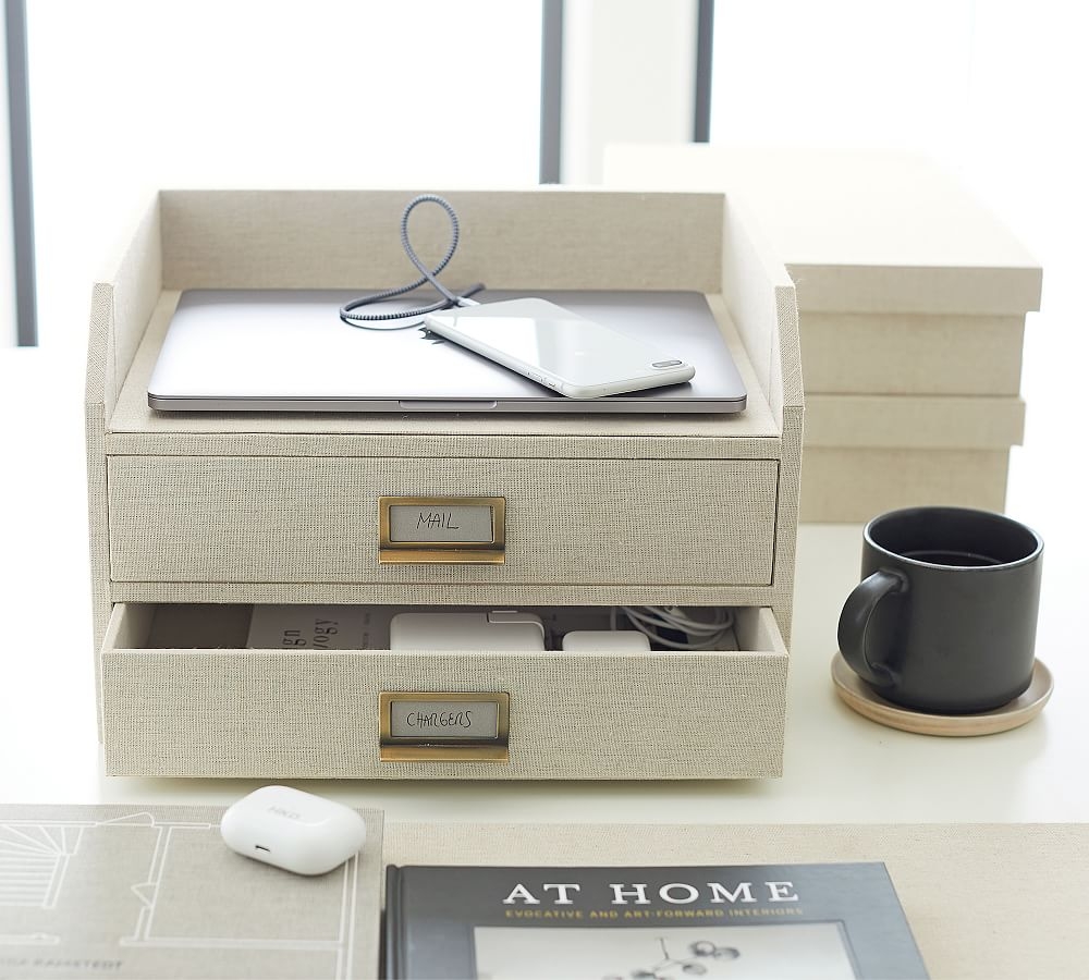 Linen Home Office Tech Drawer Organizer - Image 0