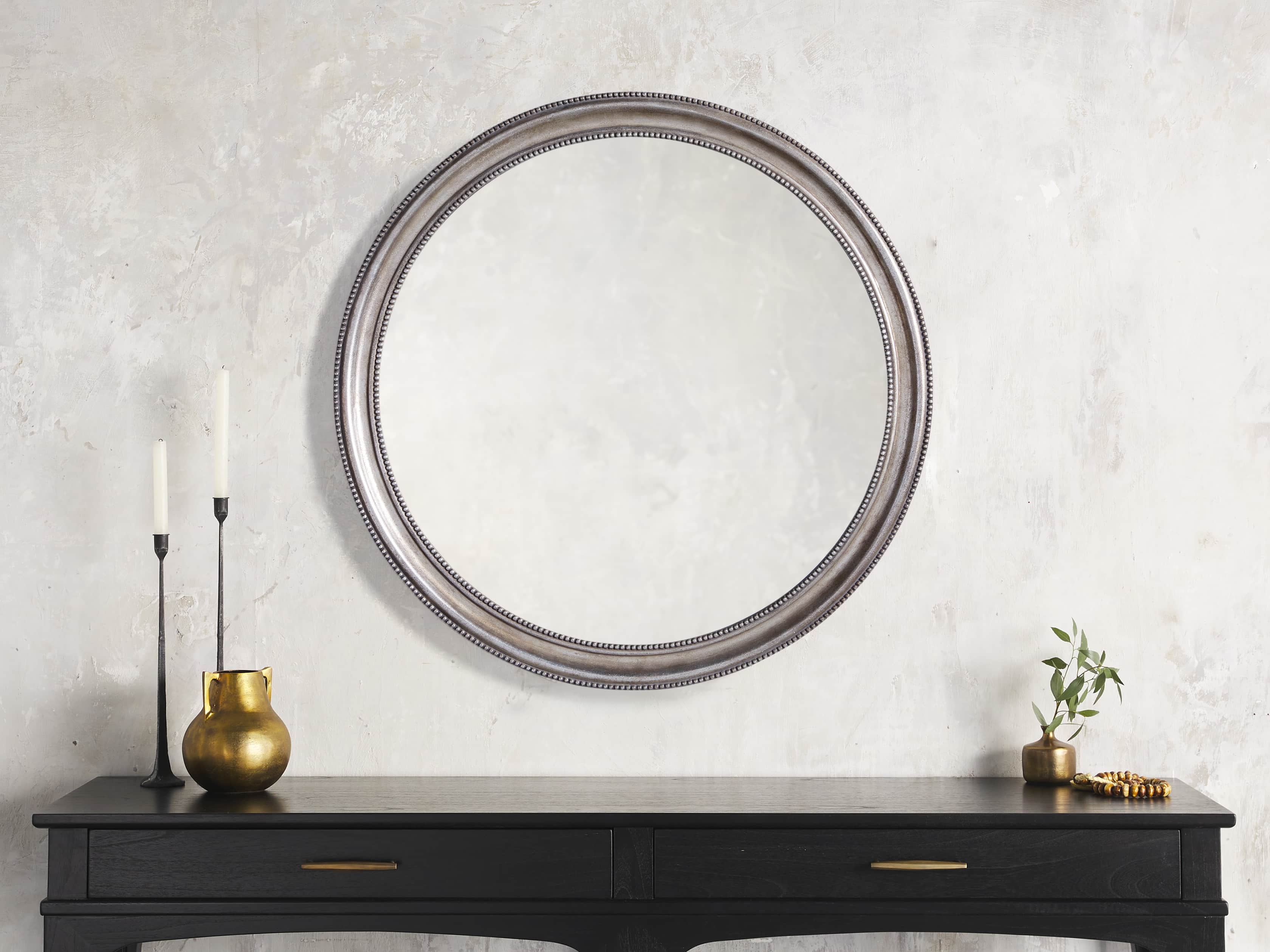 Pierre Round Mirror in Silver 42" - Image 0