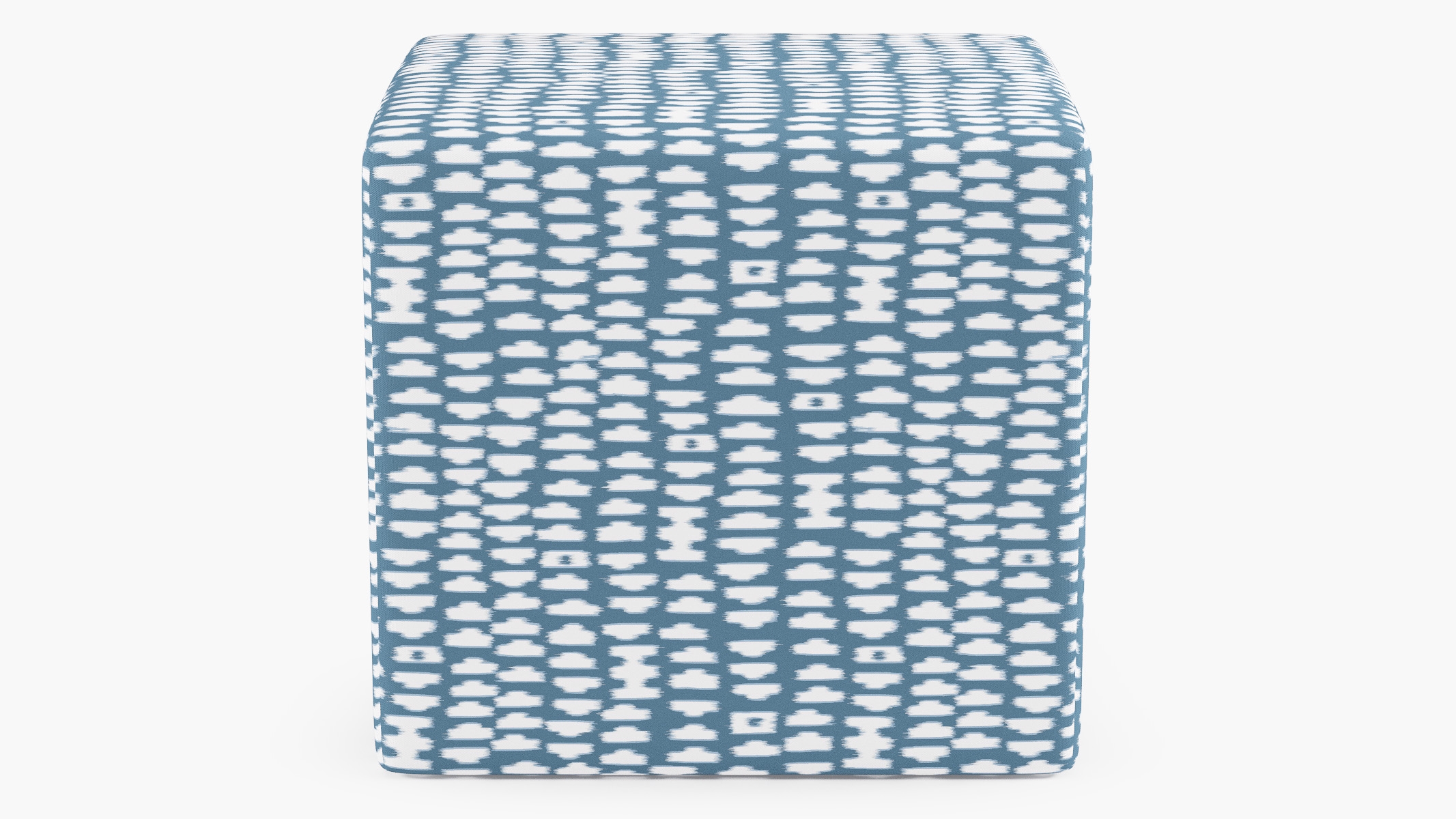 Cube Ottoman, Dusty Blue Odalisque - Image 0