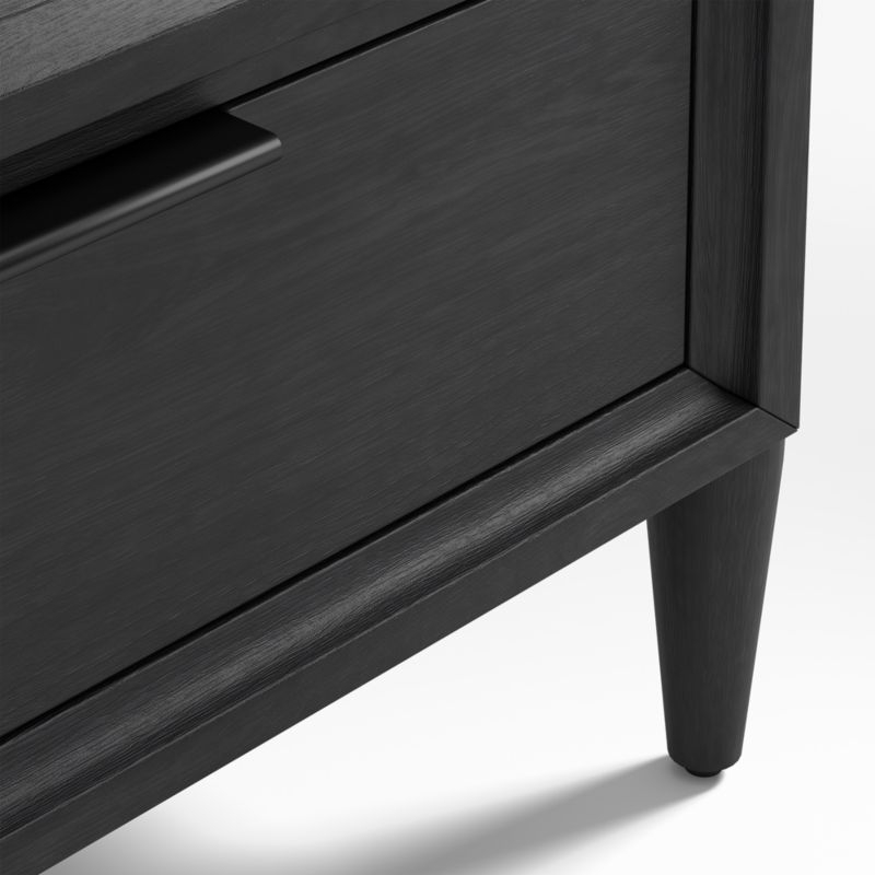 Bodie Ebonized Black Wood Kids Nightstand with Drawer - Image 6