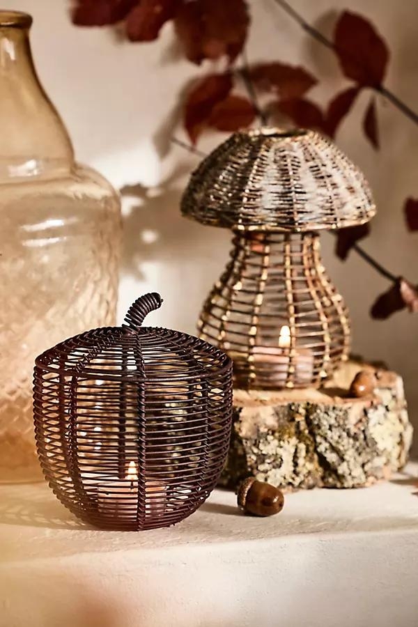 Woven Metal Forest Votive Holders, Set of 2 - Image 0