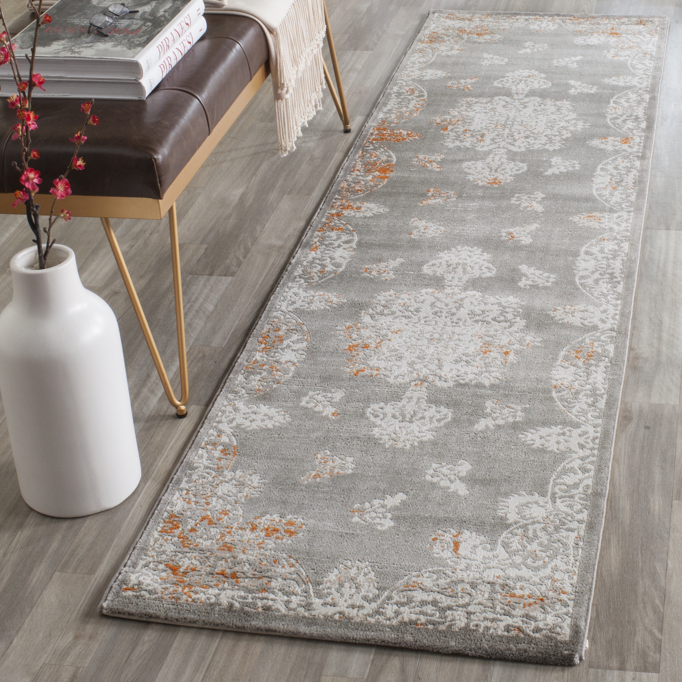 Arlo Home Woven Area Rug, PAS406F, Grey/Ivory,  2' 2" X 8' - Image 1