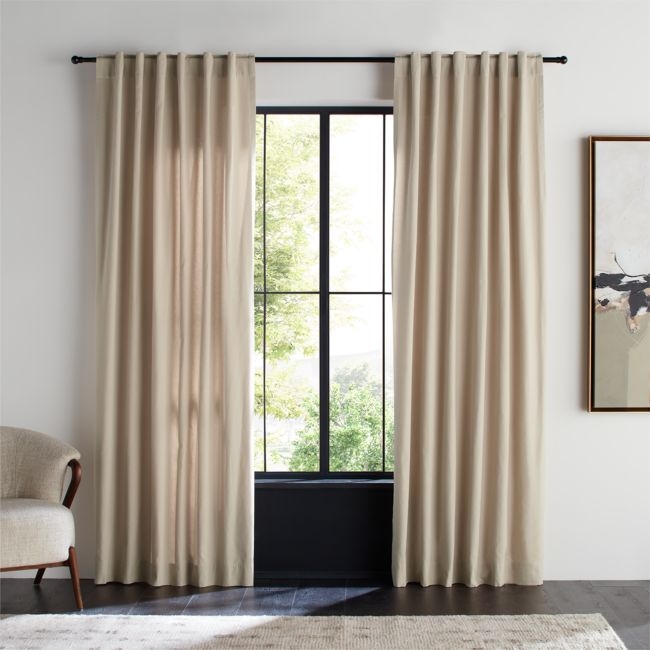 Organic Cotton Natural Taupe Window Curtain Panel 52"x84" - Image 0