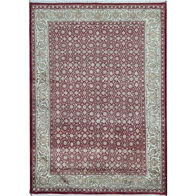 One-of-a-Kind Hand-Knotted Red 4'9" x 6'7" Area Rug - Image 0