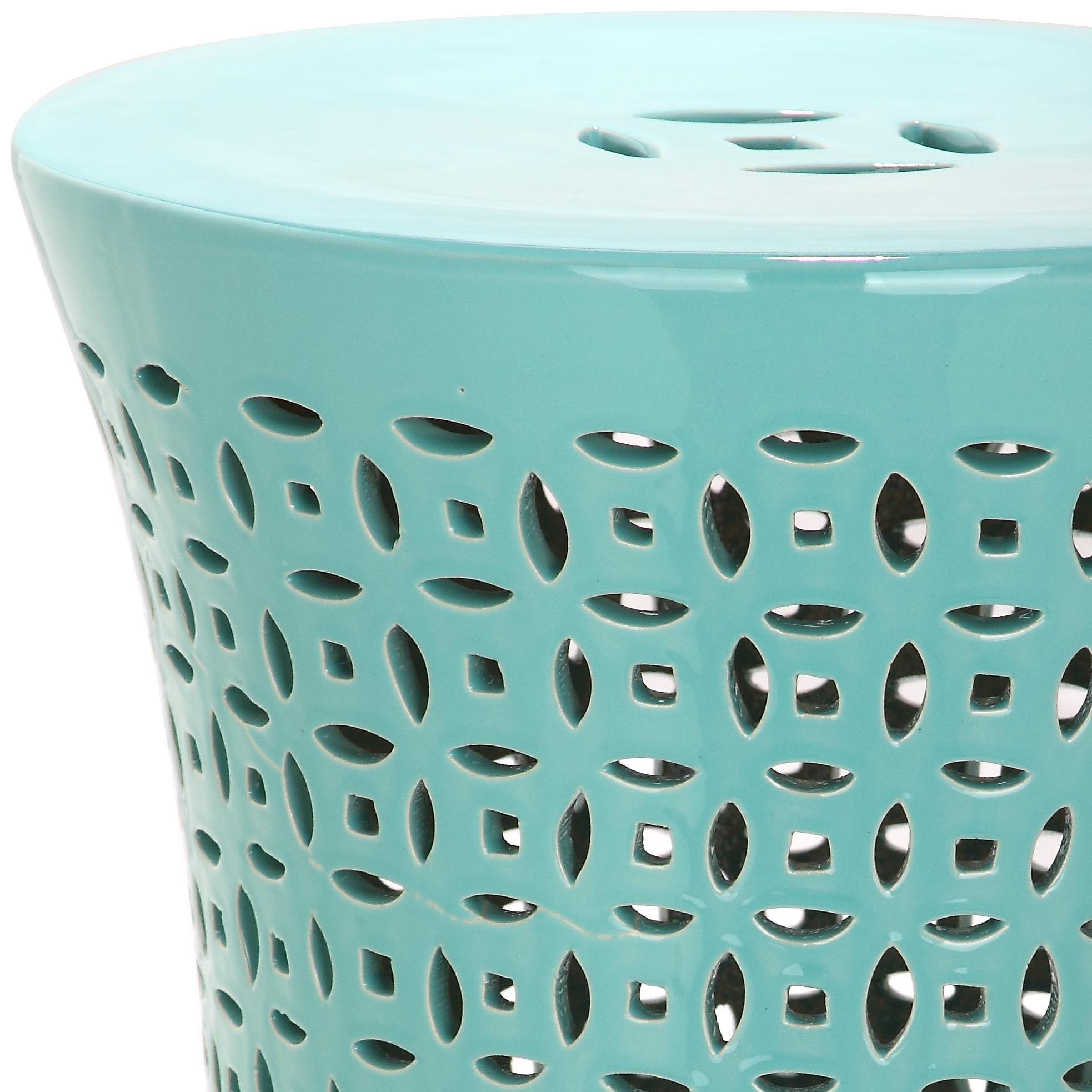 Camilla Garden Stool - Light Blue - Safavieh - Image 1