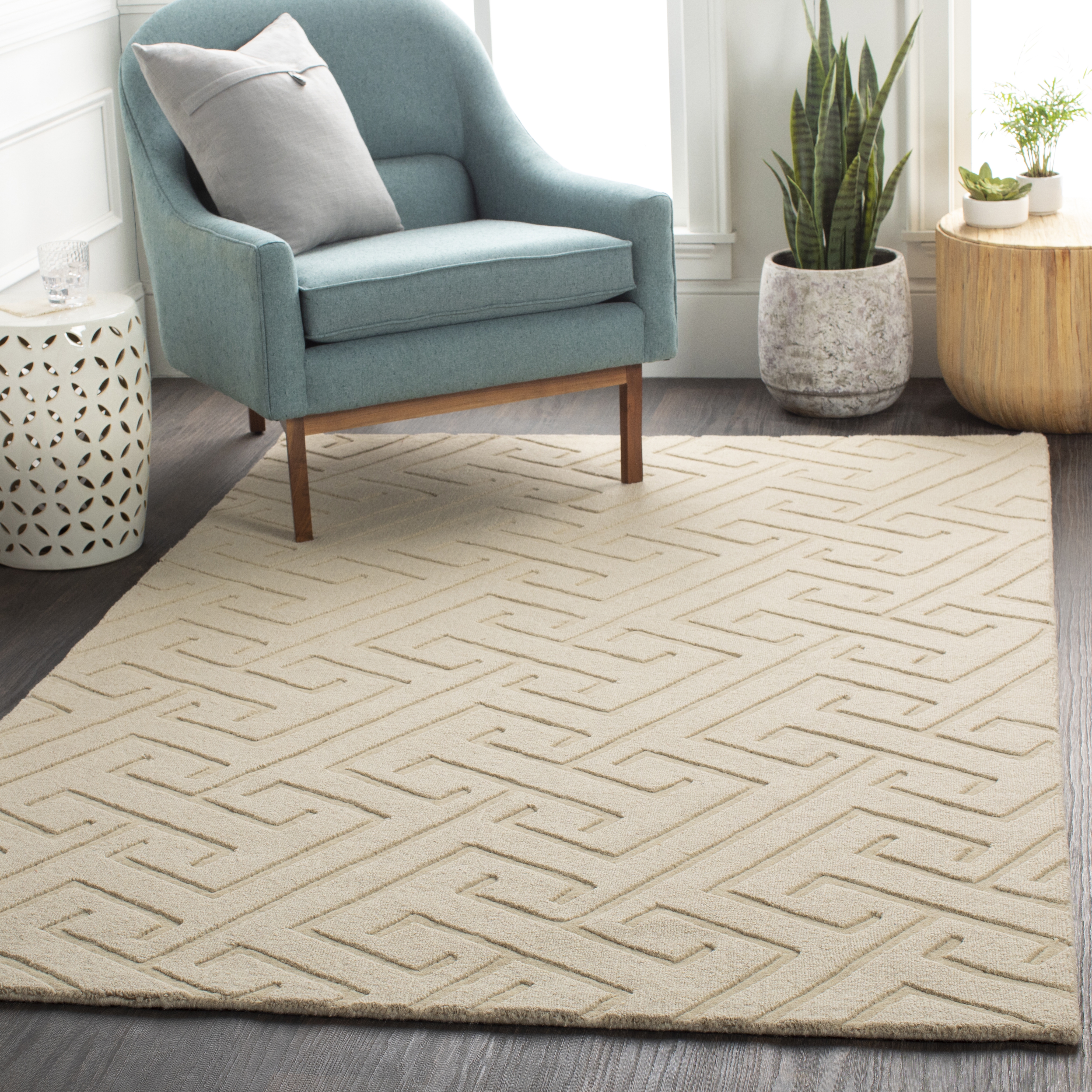 Mystique Beige Indoor 2'6" x 8' Handmade Rug - Image 1