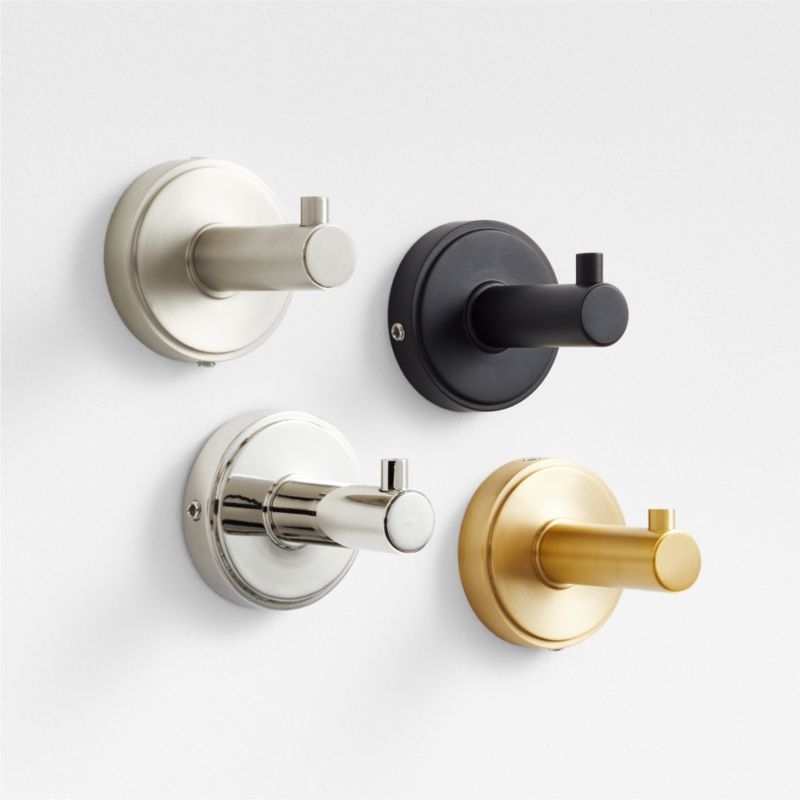 Modern Flat-End Matte Black Bathroom Towel Hook - Image 2