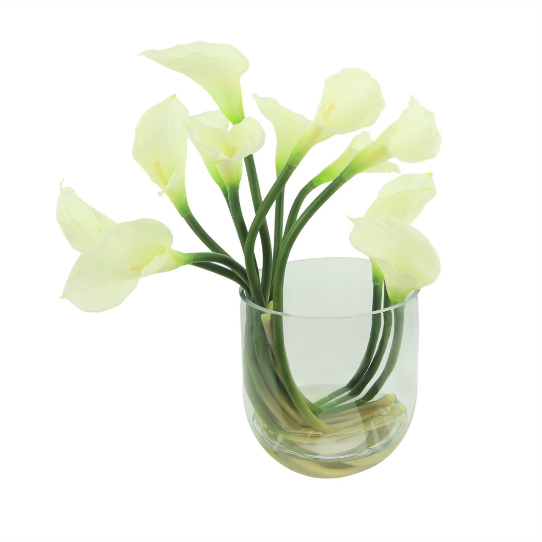 "Creative Displays, Inc. Calla Lilies In Glass Vase" - Image 0