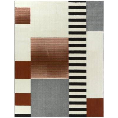 Ranney Burnt Orange/Ivory/Black/Gray Rug - Image 0