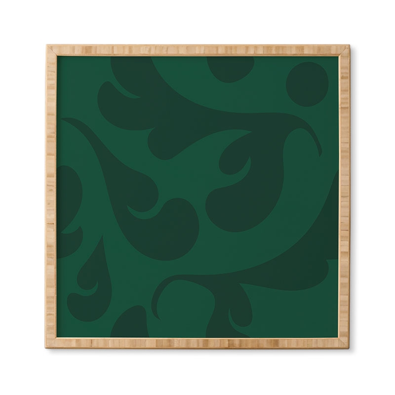 Playful Green by Camilla Foss - Framed Wall Art Basic White 20" x 20" - Image 2