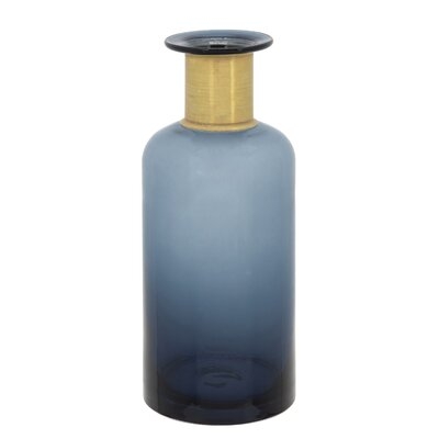 Rutz Blue/Gold Glass Table Vase - Image 0