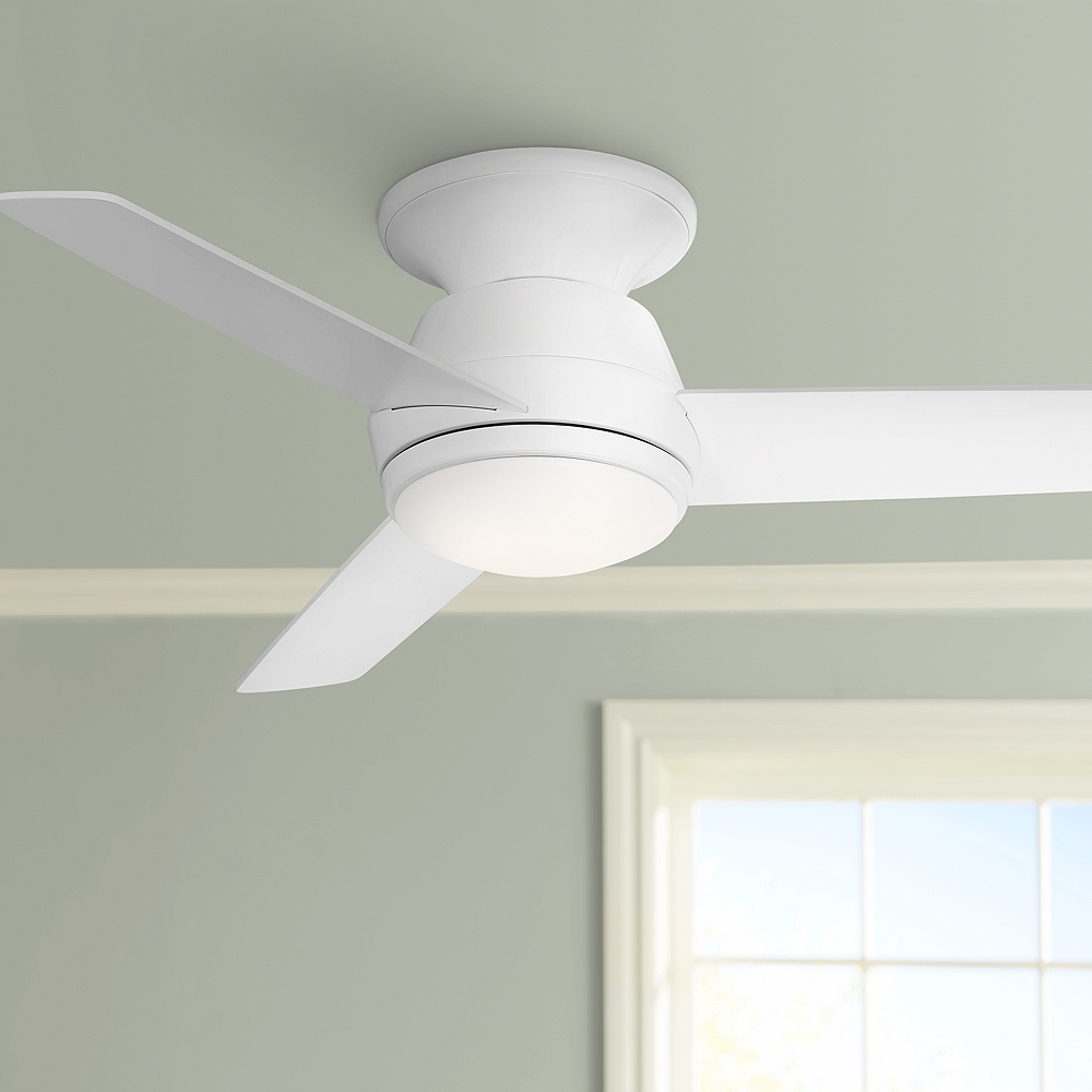 44" Marbella Breeze White Modern LED Hugger Ceiling Fan - Style # 78W18 - Image 0