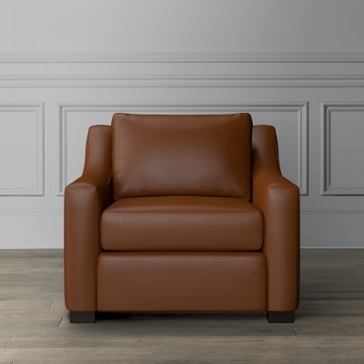 Ghent Slope Arm Club Chair, Standard Cushion, Perennials Performance Basketweave, Natural, Natural Leg - Image 5