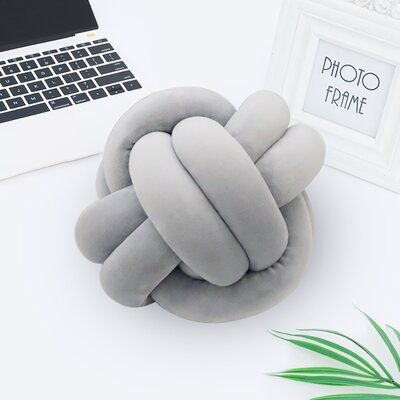 Velvet Round Knot Throw Pillow - Image 0