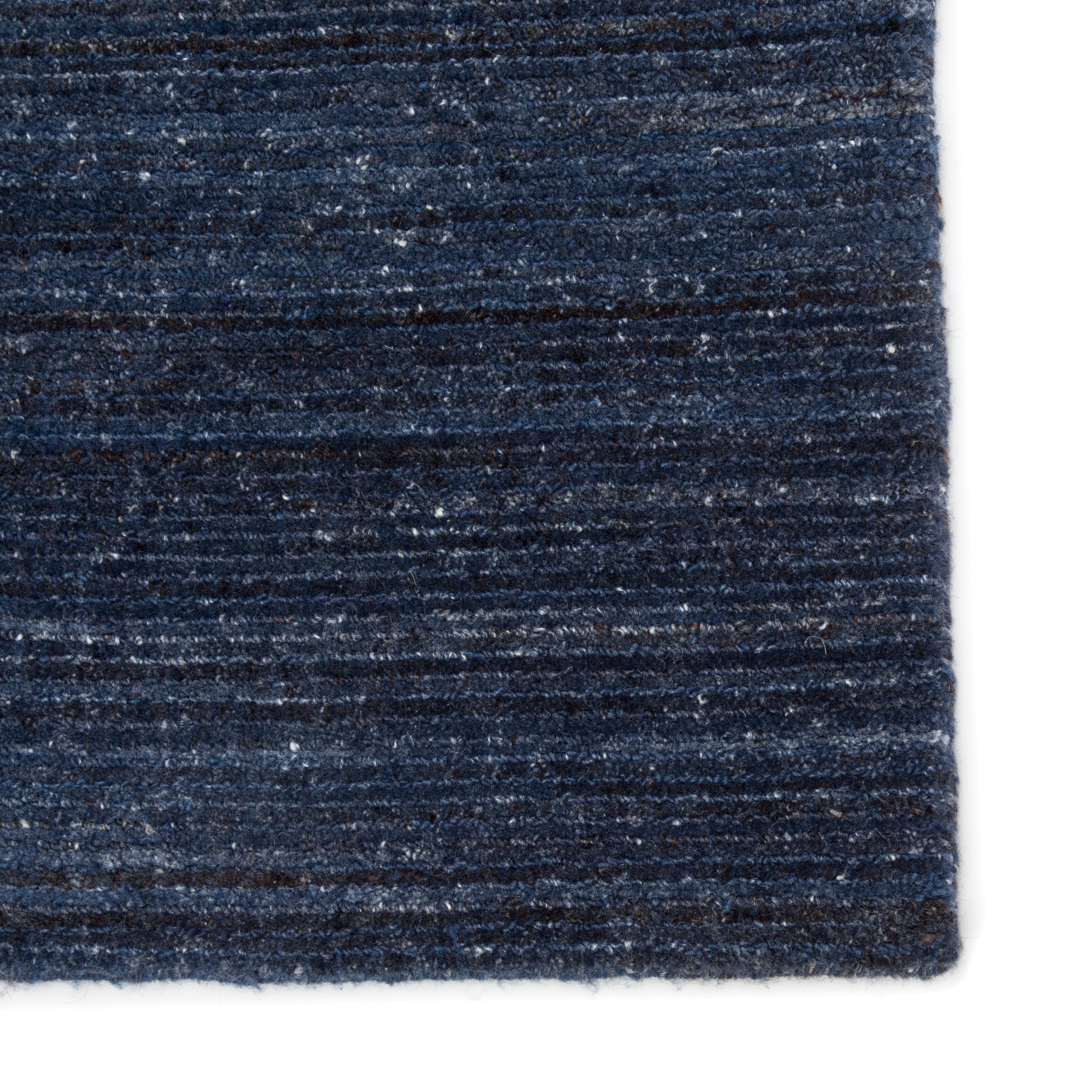 Vassa Handmade Solid Dark Blue Area Rug (8'X11') - Image 3
