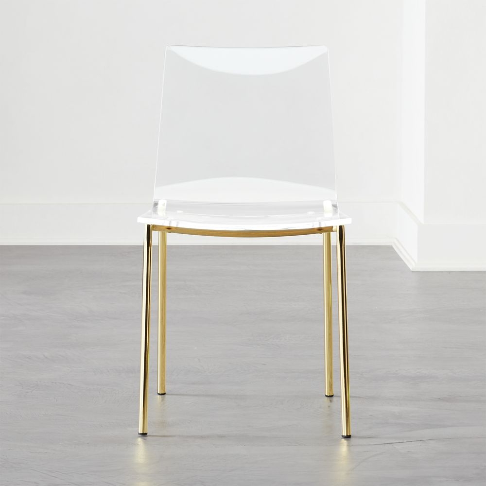 Chiaro Clear Dining Chair with Gold Legs - Image 0