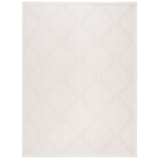 Stripes & Diamonds Indoor/Outdoork Rug, 8'x10', Cream/Beige - Image 0