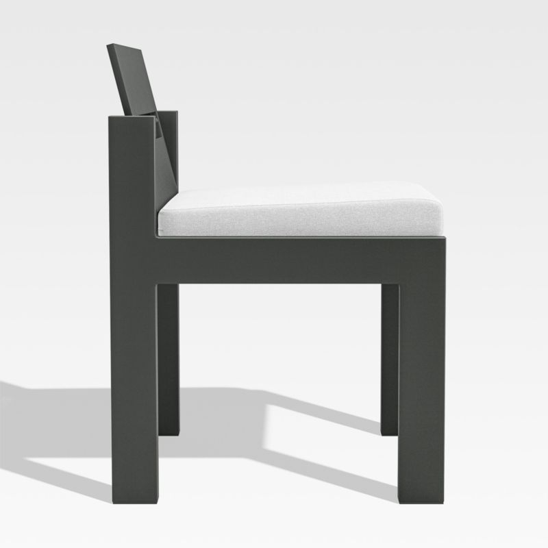 Walker Metal Outdoor Dining Chair with Canvas White Sunbrella ® Cushion - Image 3