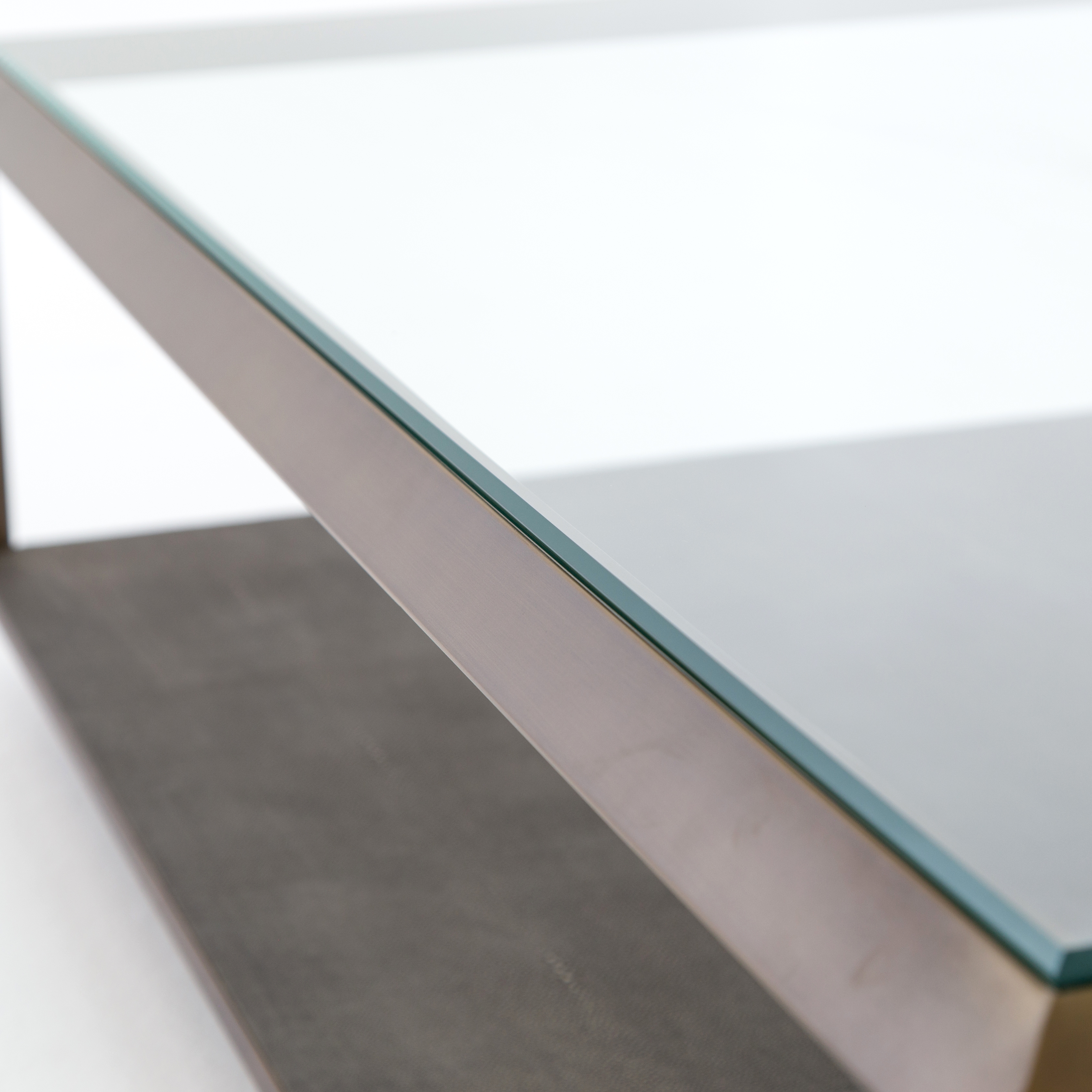 Shagreen Shadow Box Coffee Table - Tempered Glass - Image 8