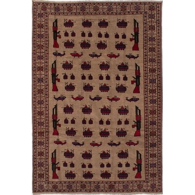 One-of-a-Kind Highworth Hand-Knotted 2010s Ushak Brown/Red 6'6" x 9'10" Wool Area Rug - Image 0