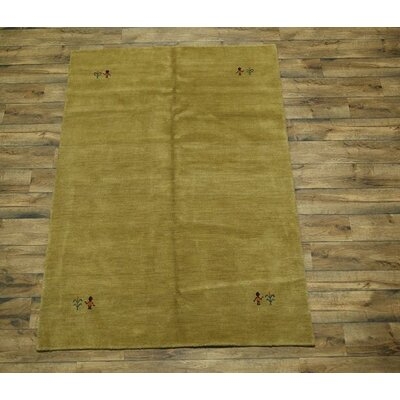 One-of-a-Kind Nathanson Hand-Knotted 2010s Gabbeh Brown 5'9" x 8'1" Wool Area Rug - Image 0