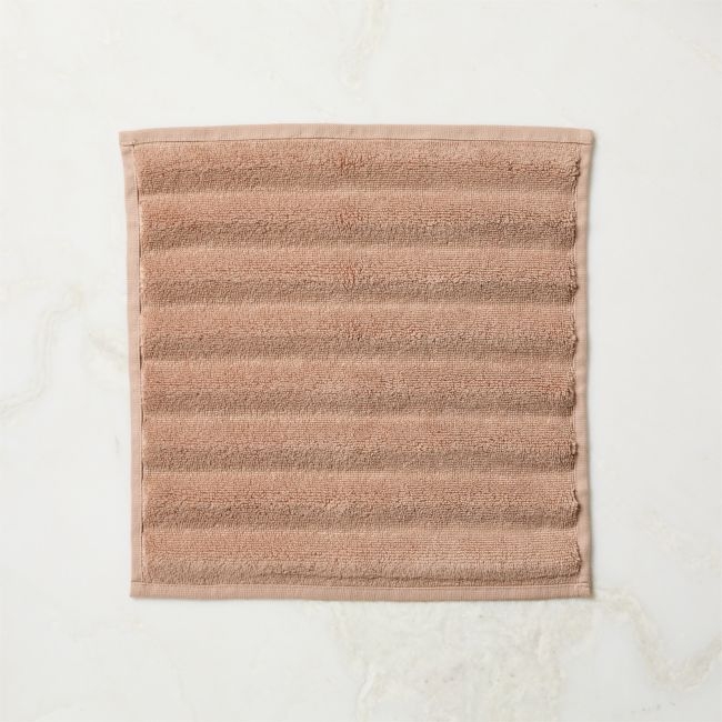 Matin Wavy Organic Cotton Brown Washcloth - Image 0
