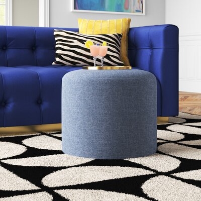 Josiah 19" Wide Round Pouf Ottoman - Image 1