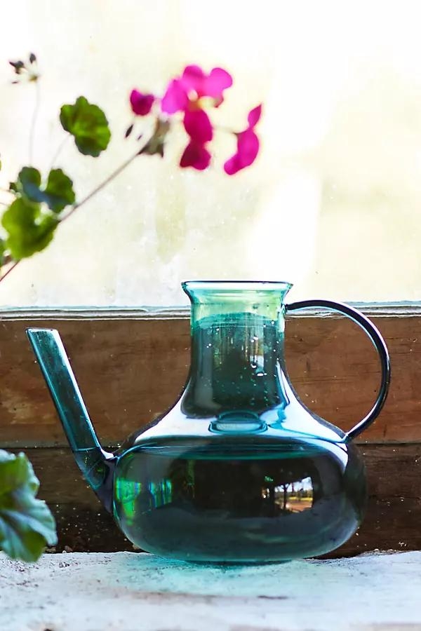 Addie Glass Watering Can, Green - Image 0