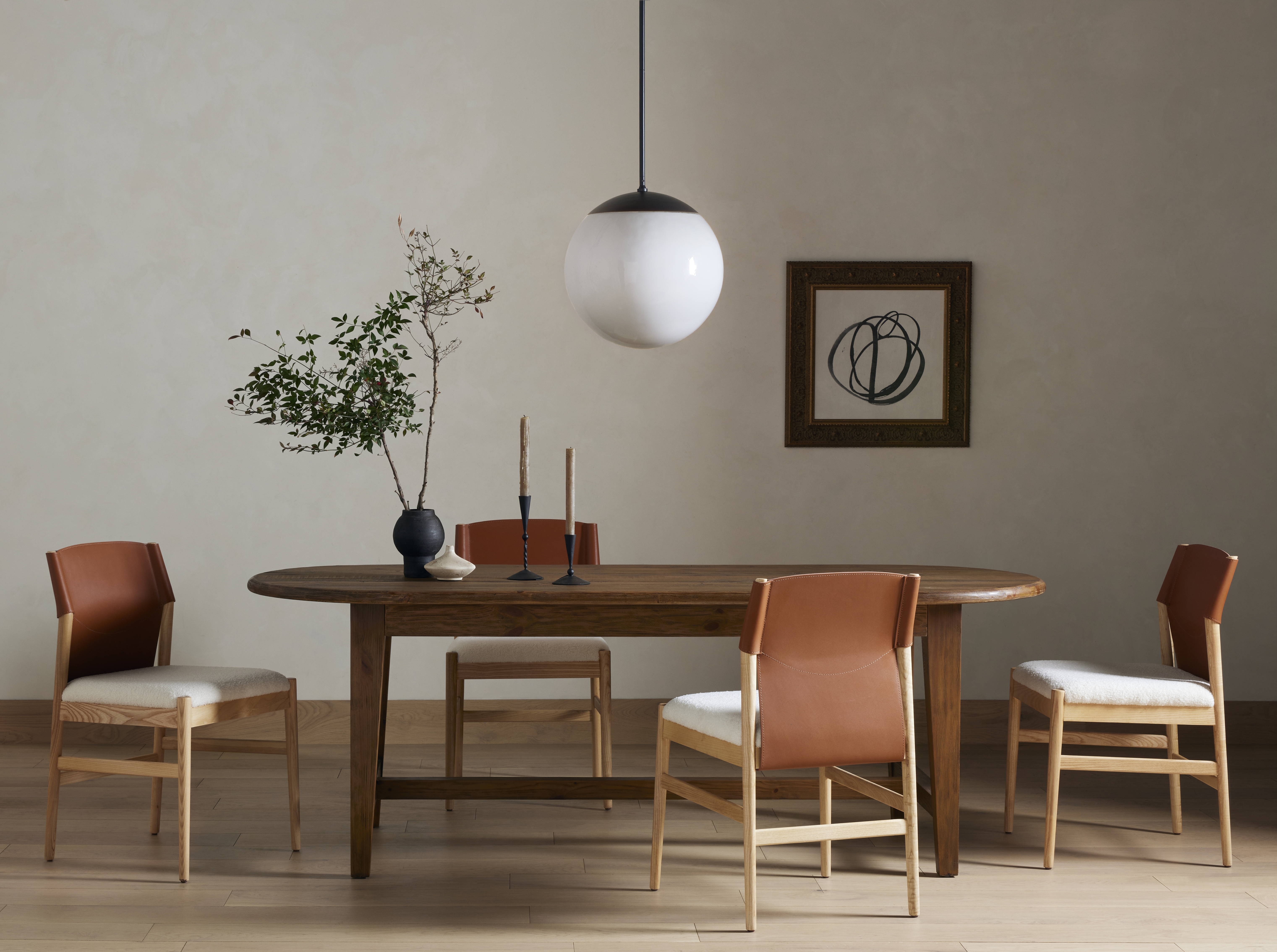 Lulu Armless Dining Chair-Saddle Leather - Image 13