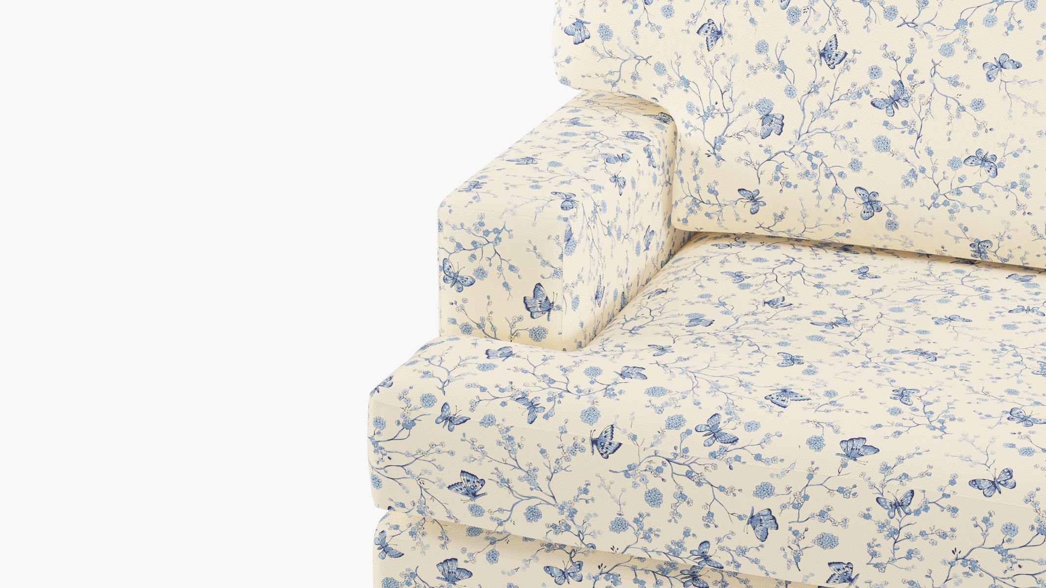 Classic Sofa, Delft Mariposa, Espresso with Antique Brass Caster - Image 5