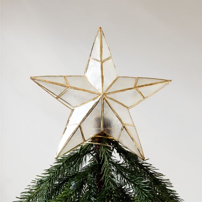 Capiz Gold Star Christmas Tree Topper - Image 0