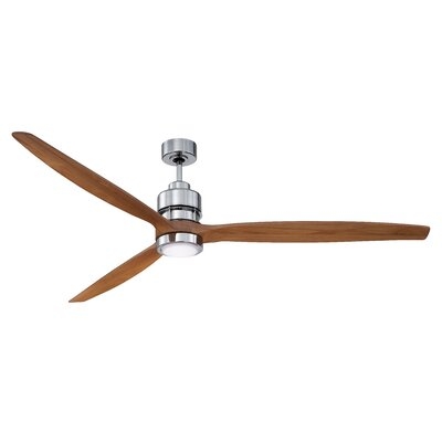 70" Mcdaniels 3 Blade LED Ceiling Fan with Remote, Light Kit Included - Image 0