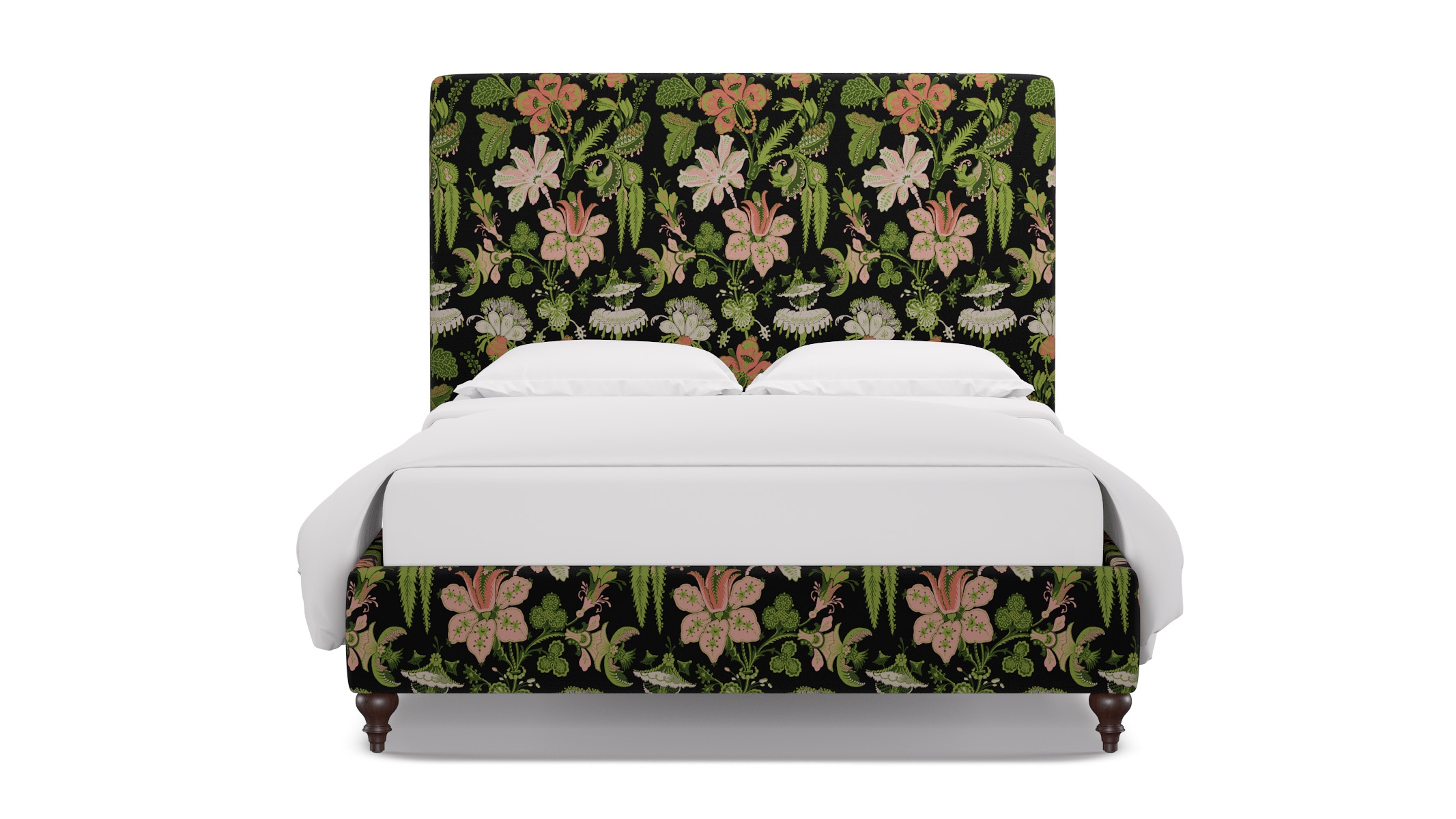 Classic Bed, Coral Onyx Rossetta, Espresso Traditional Turned Leg, Queen - Image 0