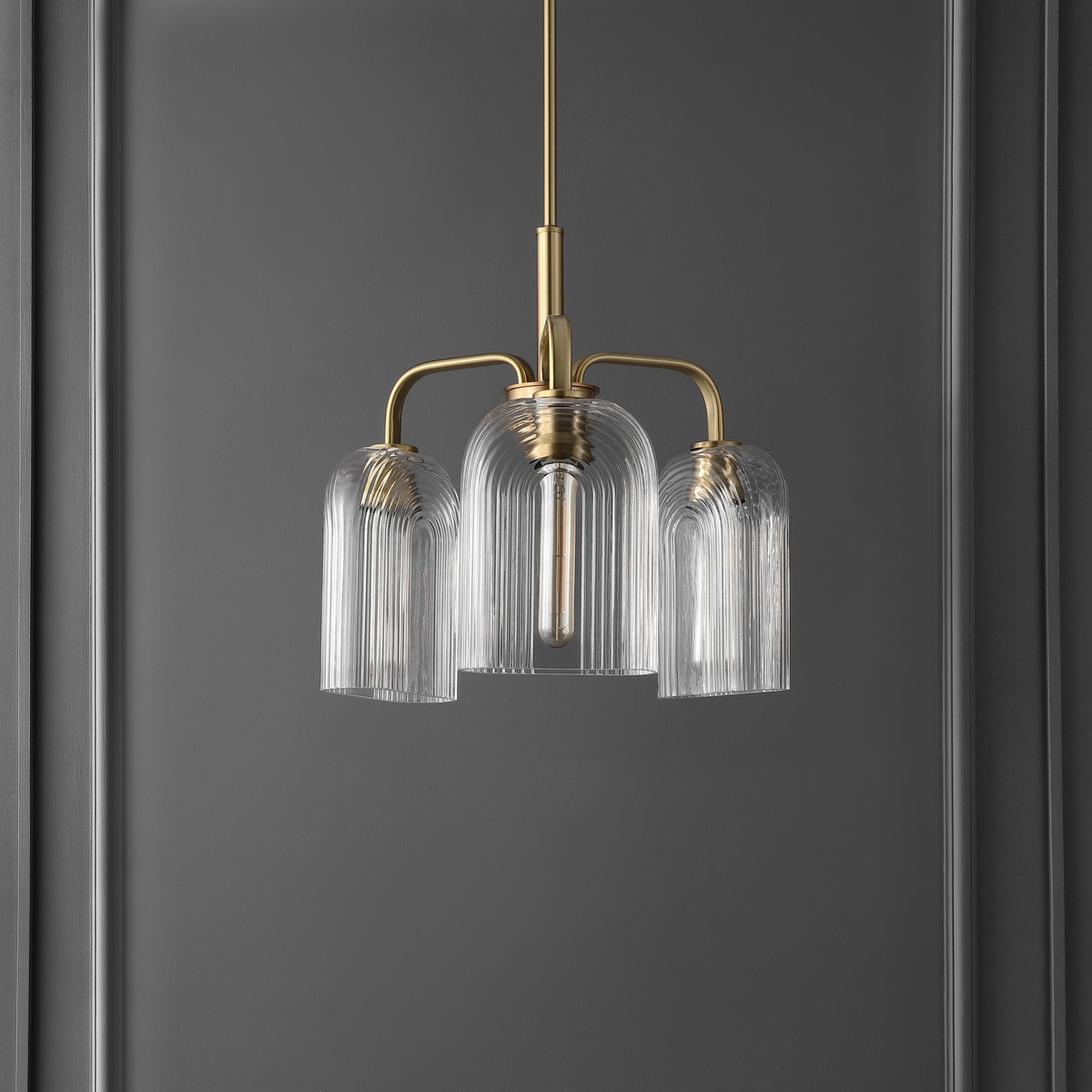 Romeyn 3Lt 21" Pendant - Brass - Safavieh - Image 1