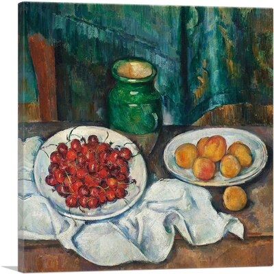ARTCANVAS Still Life With Cherries And Peaches 1887 Canvas Art Print By Paul Cezanne1 - Image 0