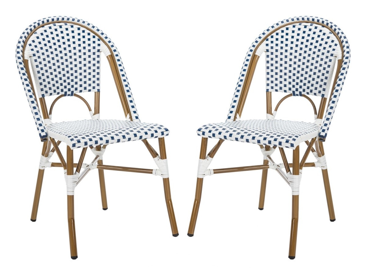 Salcha Outdoor Dining Chair, Blue & White, Set of 2 - Image 0