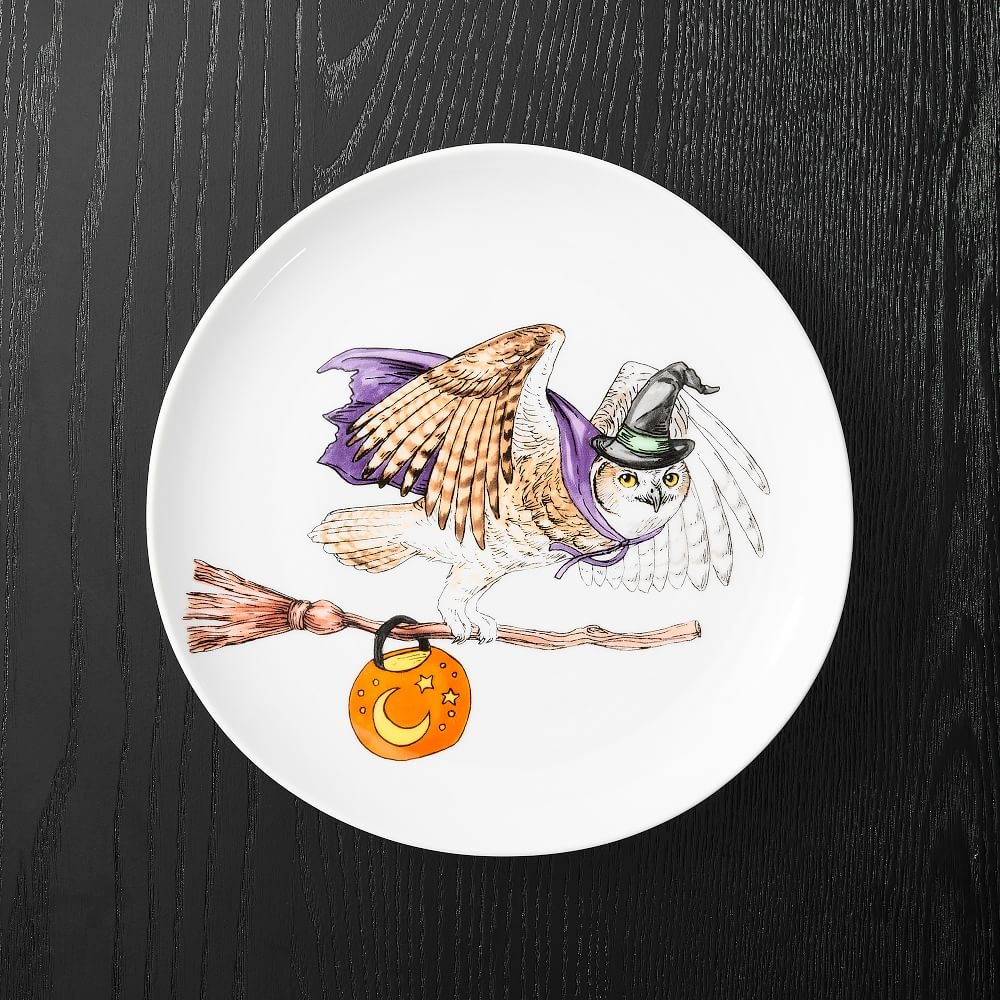Dapper Animal Halloween Plate, Owl Witch - Image 0