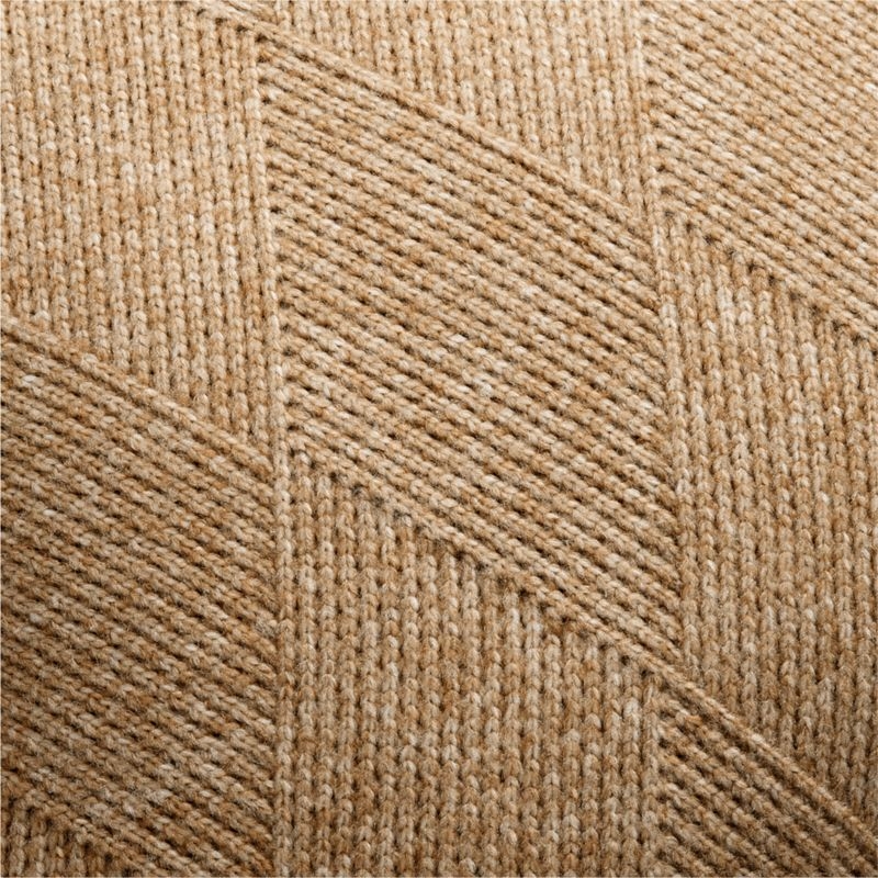 Diamond Knit 20x20 Camel Tan Throw Pillow with Down-Alternative Insert - Image 4