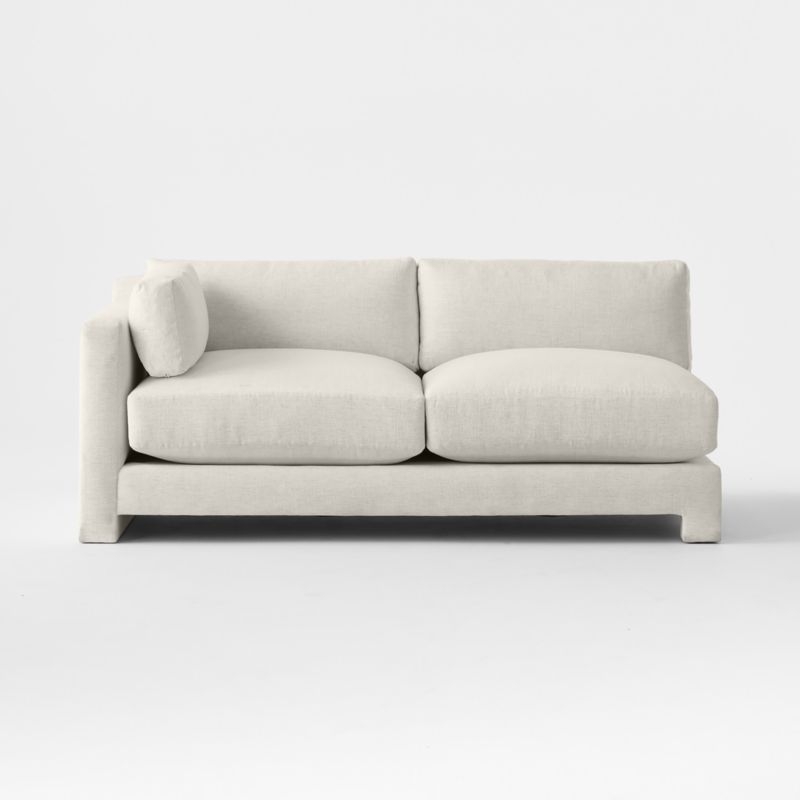 Marguerite White Performance Fabric Left-Arm Sofa - Image 1