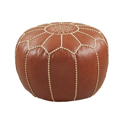Faux Leather Moroccan Pouf - Image 0
