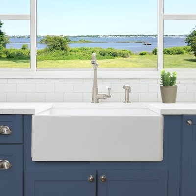 Marisol 27" L x 19" W Farmhouse Kitchen Sink with Drain and Grid - Image 0