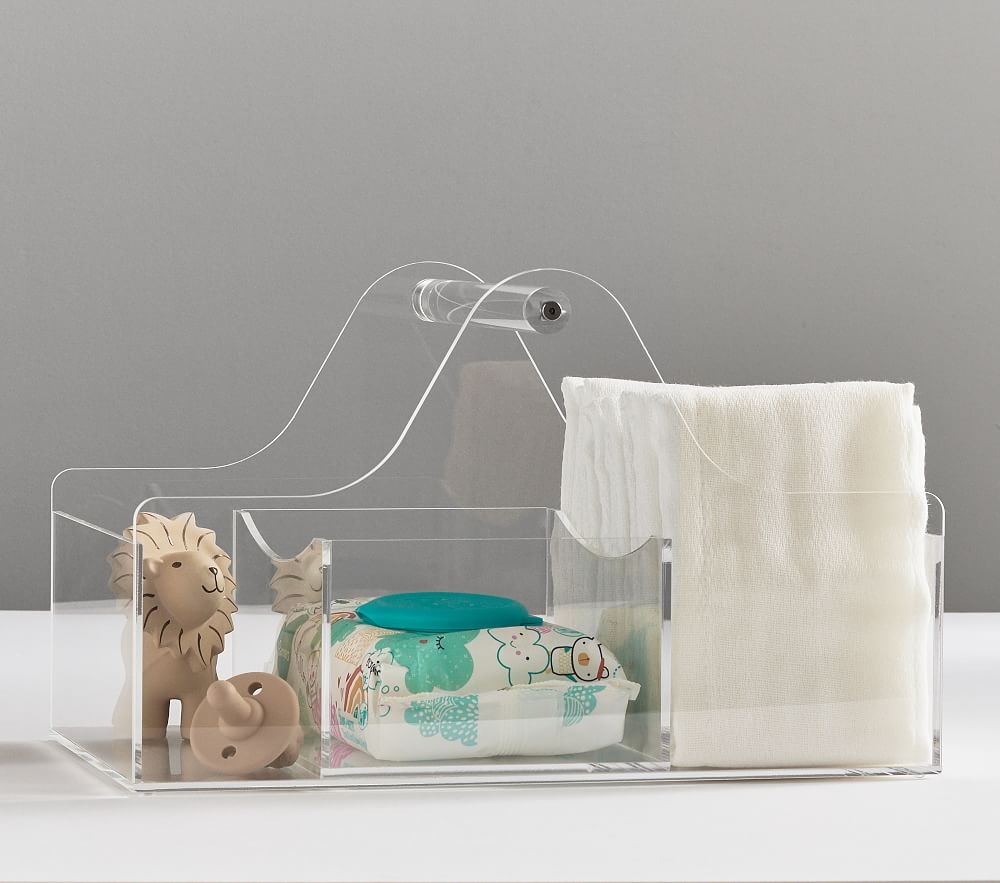 Functional Nursery Acrylic Storage, Diaper Caddy - Image 0