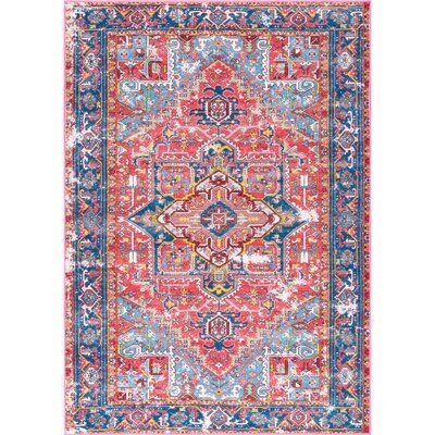 Knute Red/Blue Area Rug - Image 0