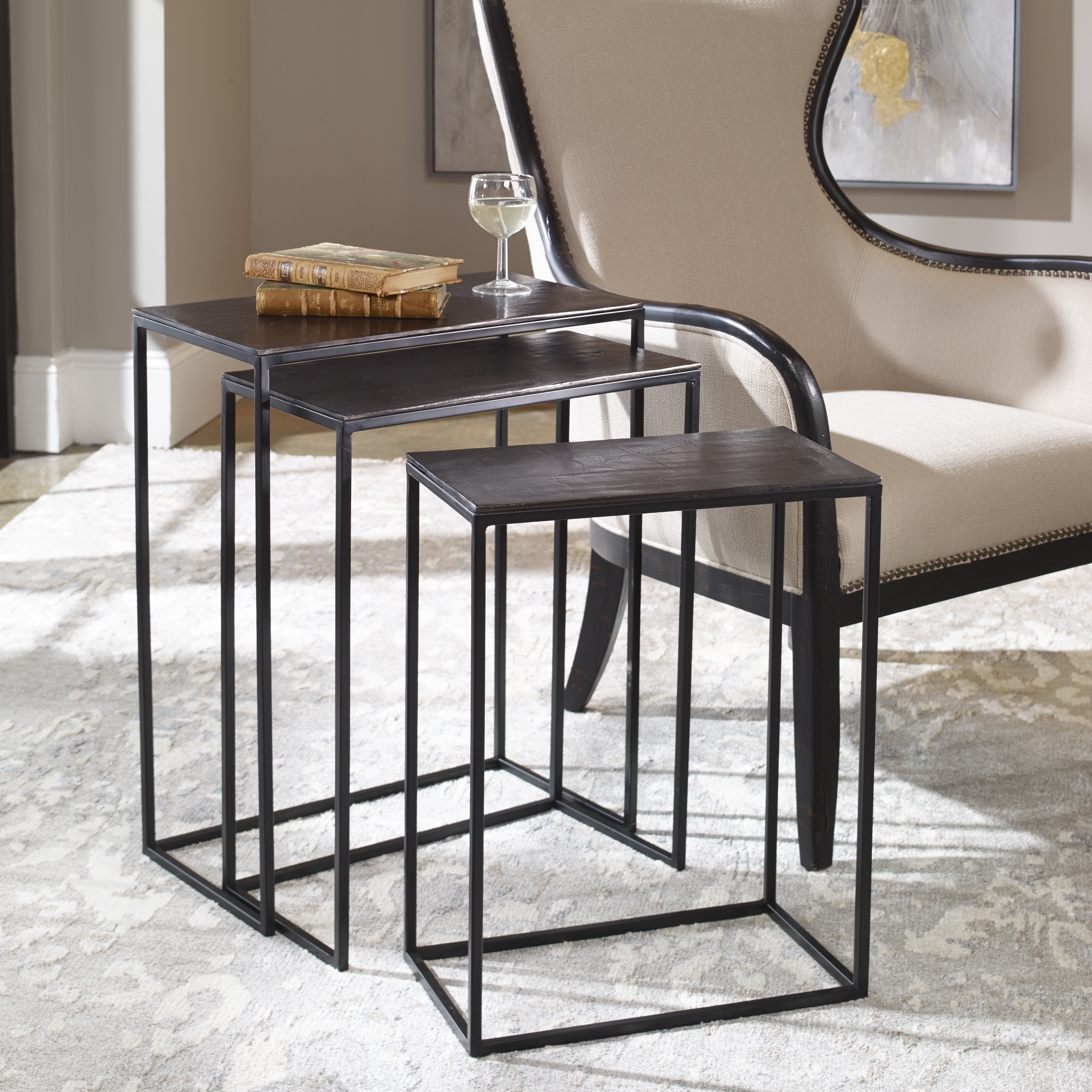 Coreene Iron Nesting Tables Set/3 - Image 1