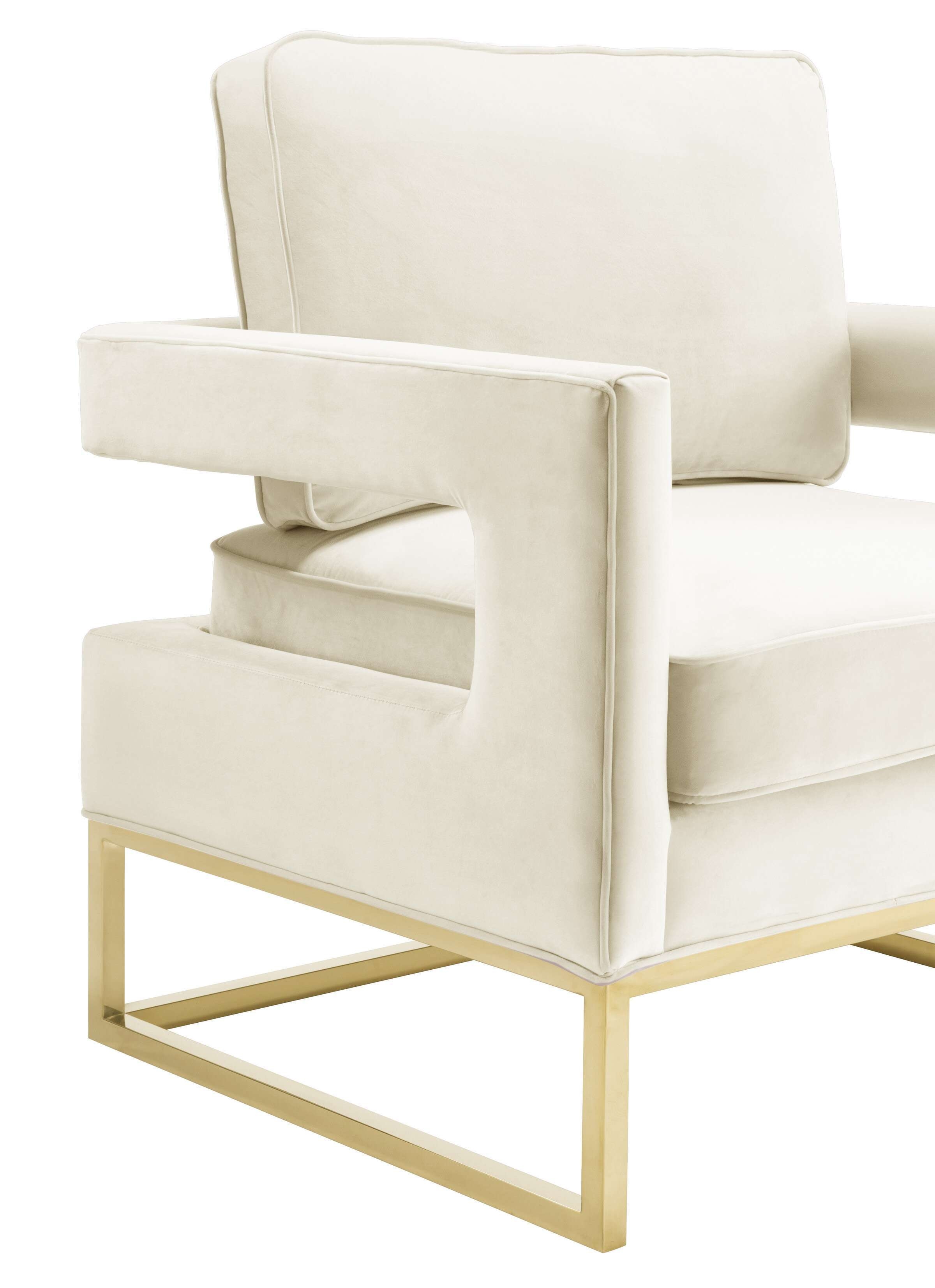 Avery Cream Velvet Chair - Image 3