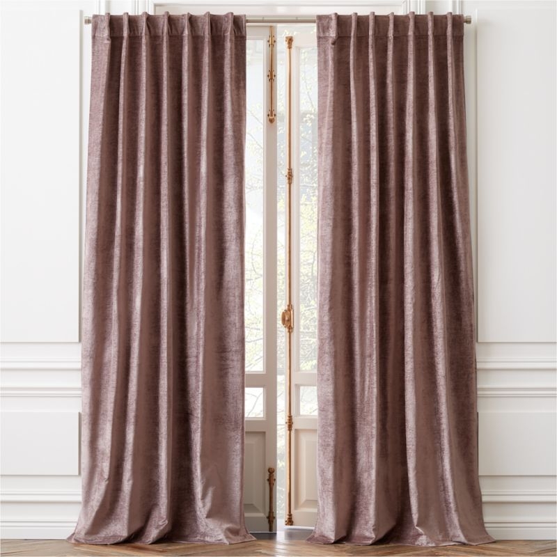 Cotton Viscose Dusty Blush Curtain Panel 48"x120" - Image 1